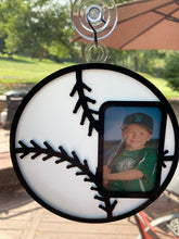 Load image into Gallery viewer, Baseball Suncatcher with Built-In Picture Frame