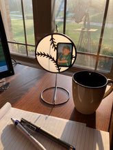 Load image into Gallery viewer, Baseball Suncatcher with Built-In Picture Frame