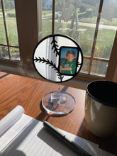 Load image into Gallery viewer, Baseball Suncatcher with Built-In Picture Frame