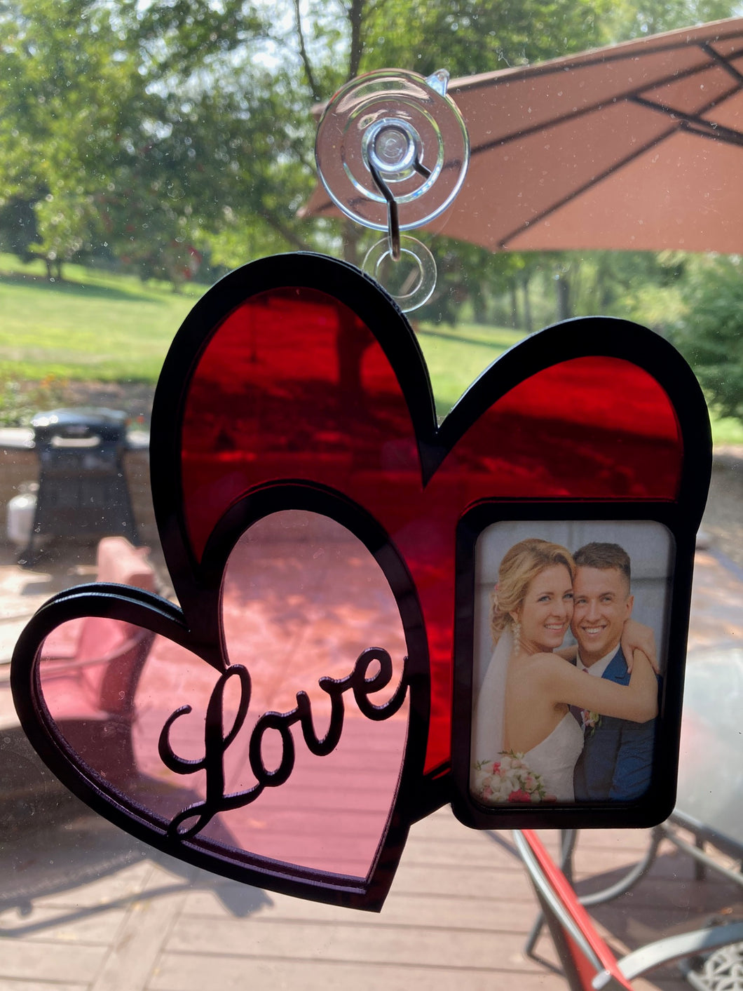 Heart-Shaped Suncatcher with Built-In Picture Frame