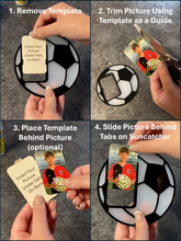 Load image into Gallery viewer, Football Suncatcher with Built-In Picture Frame
